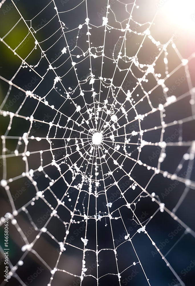 Fototapeta premium spider web with water drops on it