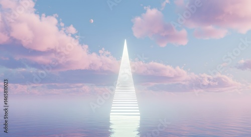 Stairs to heaven wallpaper background aesthetic sky clouds pastel colors dreamy ethereal stairway spiritual path