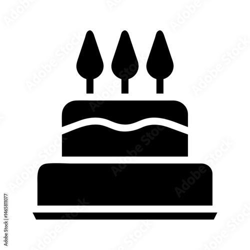 Celebration icon featuring a multilayered confection adorned with festive accents