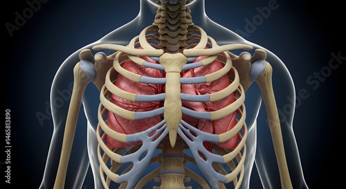 Human Lungs and Rib Cage Anatomy