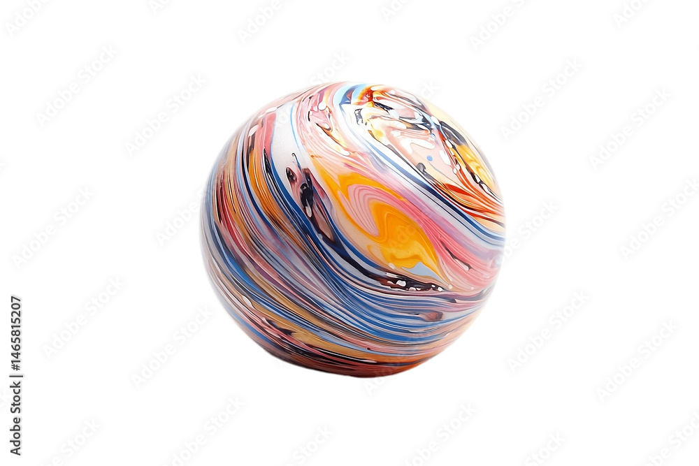 Fototapeta premium Handmade rubber band ball in rainbow tones.