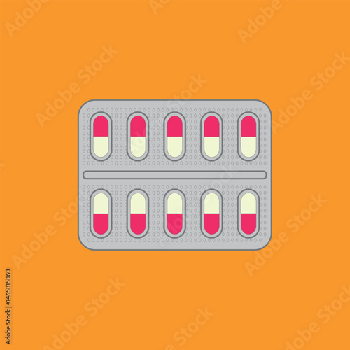Vector illustration of a blister pack with pills
