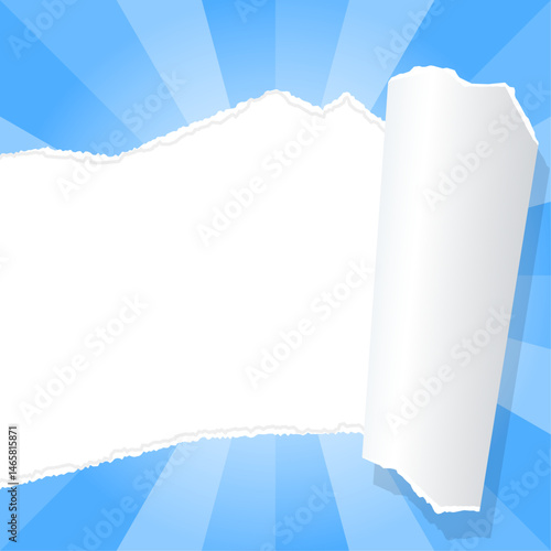 サンバーストと破れた紙の背景素材、フレーム、正方形サイズ