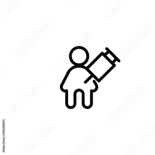 human vaccination outline icon vector design good for web or mobile app