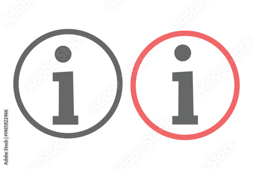 Information vector icons isolated on white background. Black and blue information ico