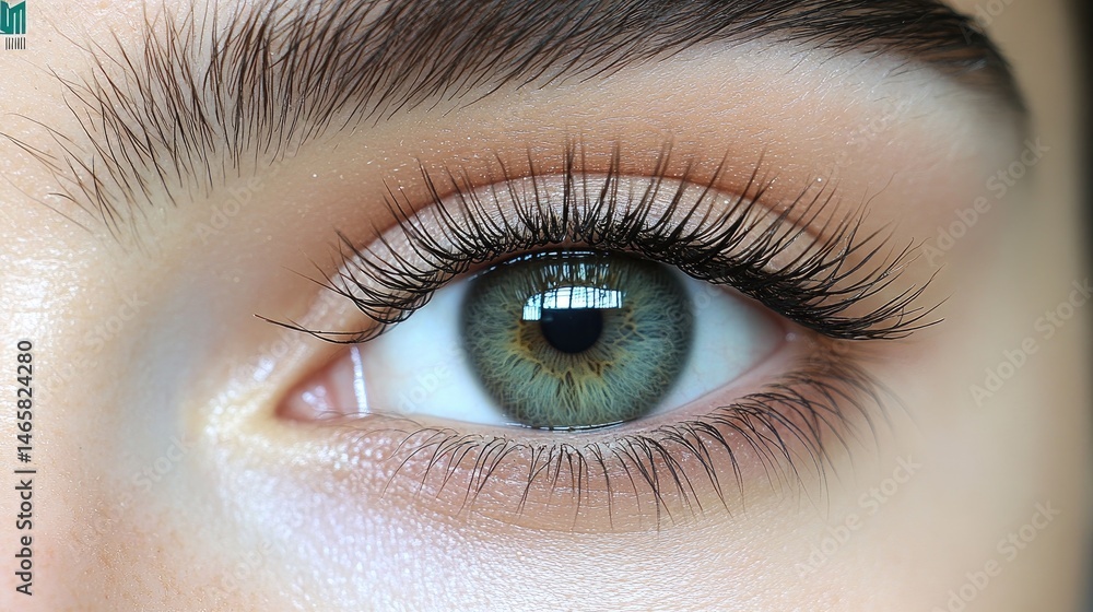 Closeup Green Eye with Lashes. Closeup Green Eye with Lashes.