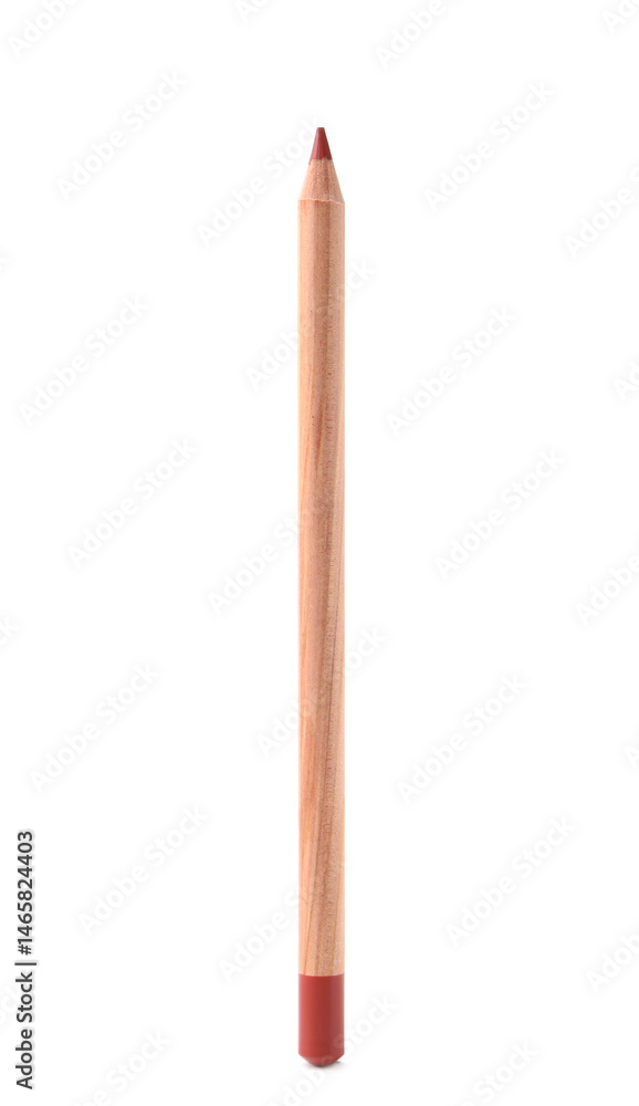 One lip pencil isolated on white. Cosmetic product One lip pencil isolated on white. Cosmetic product