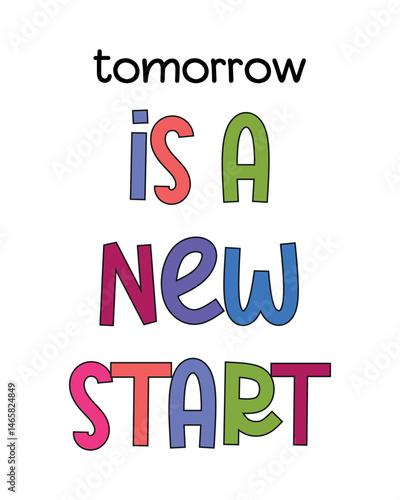 Tomorrow Is A New Start Poster, Motivational Posters for Classroom, Positive Affirmation Prints, Uplifting Wall Decor, Encouraging Classroom Artwork