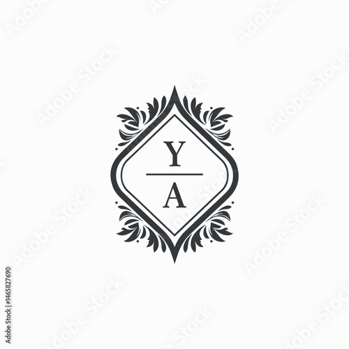 YA Initials Wedding Logo Vector Art  Icons  and Graphics
