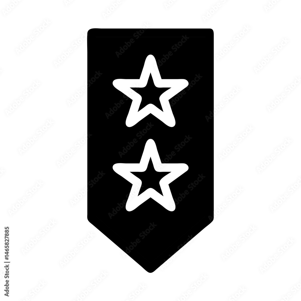 Abstract depiction of symbolic stars on a banner-shaped background illustration Abstract depiction of symbolic stars on a banner-shaped background illustration