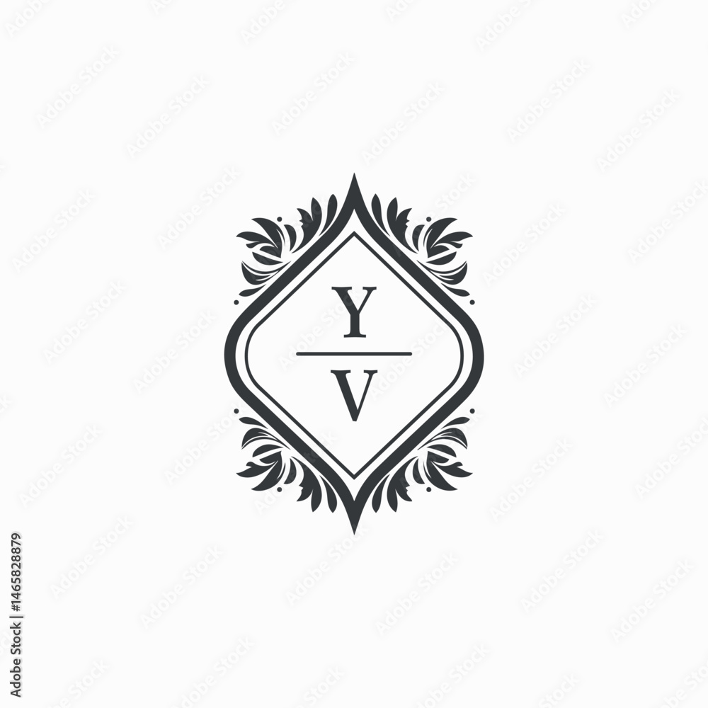 Obraz premium YV Initials Wedding Logo Vector Art Icons and Graphics