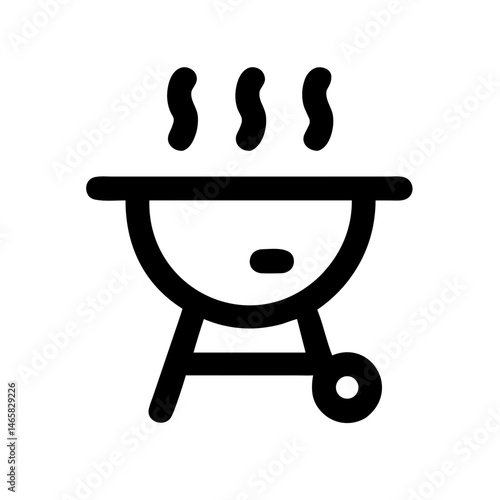 Barbecue grill icon representing outdoor cooking and summer gatherings in a simple design
