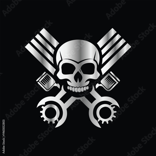 Auto Repair Service Icon Vector Logo Design Template. Car Mechanic Logo. Piston and Cog Wheel Gear Icon Vector Logo Template Design Illustration.

