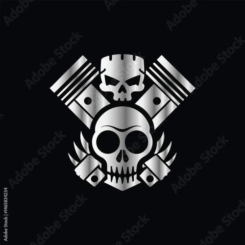 Auto Repair Service Icon Vector Logo Design Template. Car Mechanic Logo. Piston and Cog Wheel Gear Icon Vector Logo Template Design Illustration.
