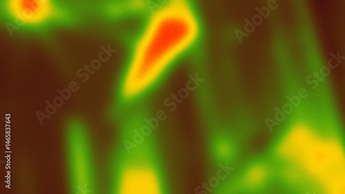 Abstract Thermal Image Vivid Green Yellow and Red Hues Heat Signature Visualization