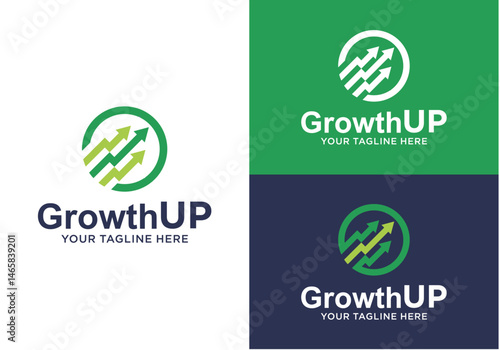 business growth arrow logo design. growth logo with up arrow for growing business