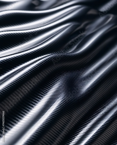 Wallpaper Mural Close-up of glossy black carbon fiber texture with wavy lines and reflective highlights, ideal for automotive design, technology backgrounds, and industrial material concepts

 Torontodigital.ca