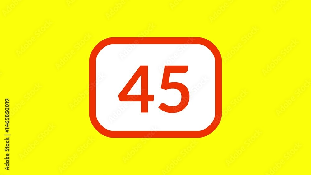 50 second countdown timer featuring bold red numbers inside a rounded white box on yellow background perfect for educational, kids content, animated explainers, and presentation 50 second countdown timer featuring bold red numbers inside a rounded white box on yellow background perfect for educational, kids content, animated explainers, and presentation