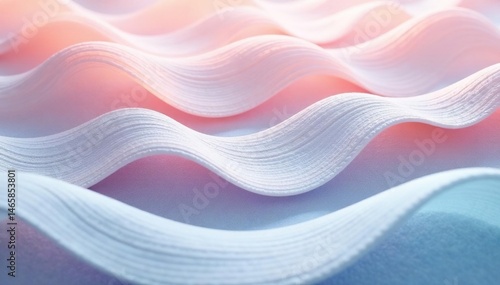 Intertwined pastel waves, subtle embossed effect, delicate curves , peaceful, gentle, embossed