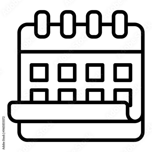 basic month box outline icon for standard calendar layout