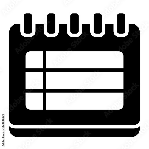 grid note glyph icon on calendar for planning event