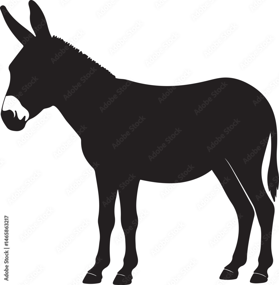 Obraz premium Donkey Vector Silhouette
