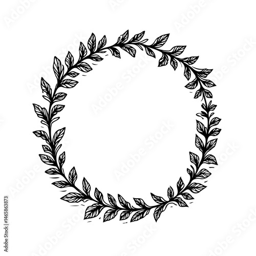 Elegant laurel wreath illustration, offering a timeless vintage charm and sophistication