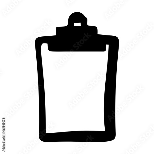 Simple Black and White Illustration of a Clipboard for Notes or Forms