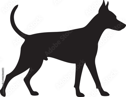 German Pinscher Vector Silhouette