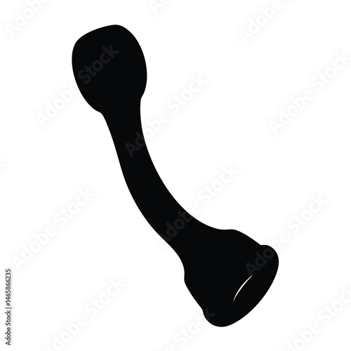 Black silhouette of a curved industrial pipe fitting or component