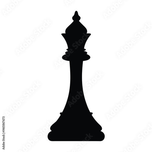 A Black Chess Queen Piece Silhouette Illustration Image