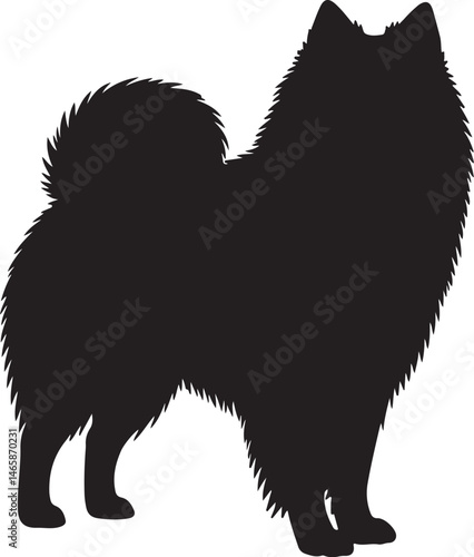Japanese Spitz Vector Silhouette