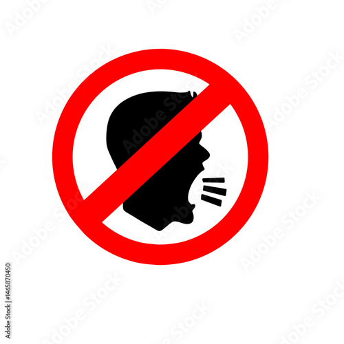 No talking shouting or making noise restriction icon