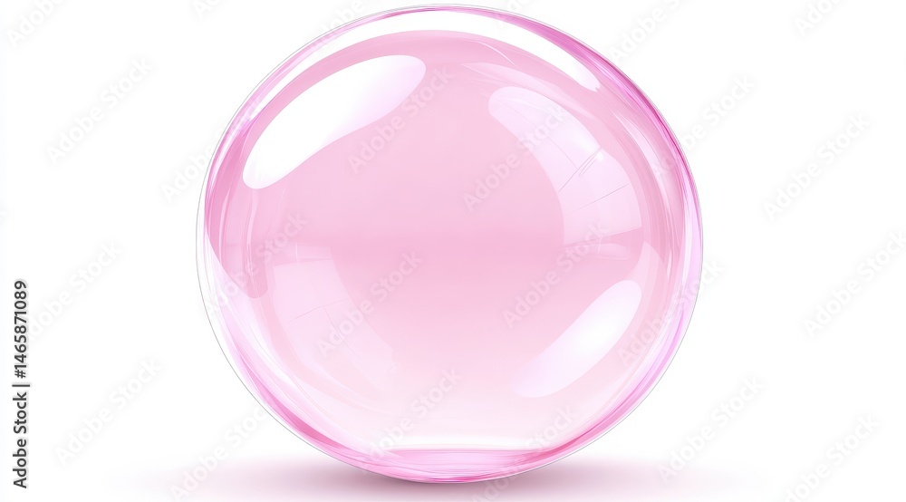 Pink sphere of translucent glass Pink sphere of translucent glass