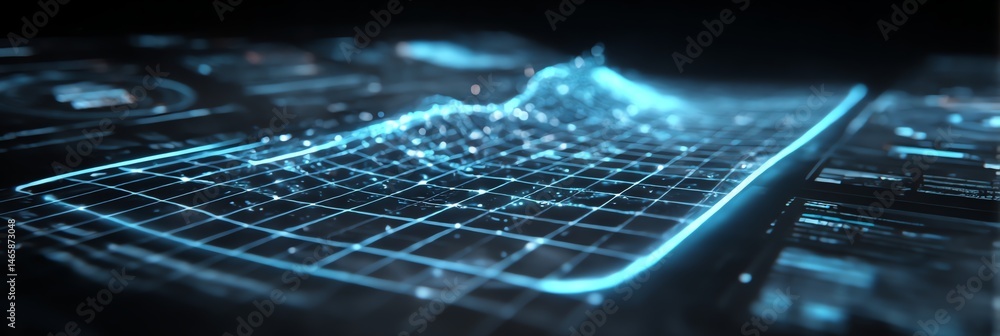 custom made wallpaper toronto digitalA glowing blue holographic UI dashboard with futuristic design elements, perfect for your sci-fi and technology-themed projects. A sleek and modern digital interface concept.