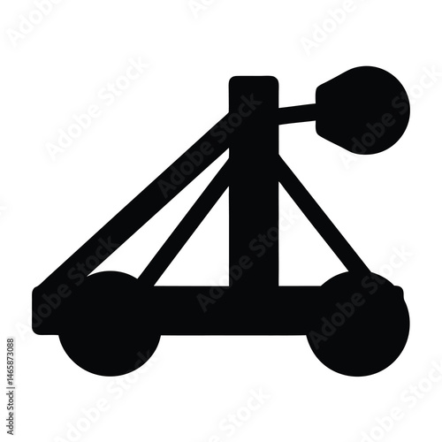 Silhouette of a medieval trebuchet, a weapon used for siege warfare