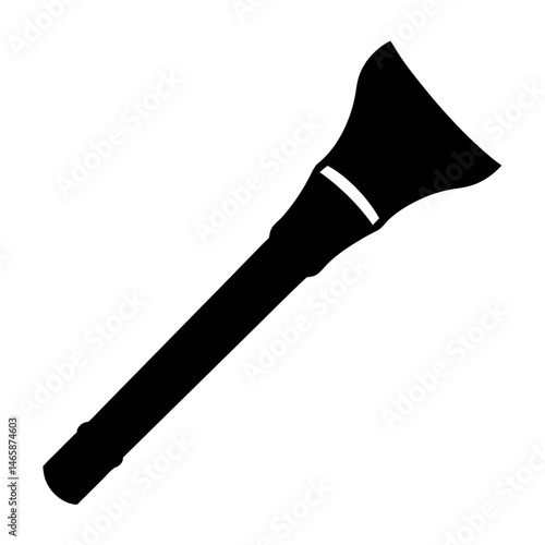 Stylized black and white illustration of a specialized woodworking chisel tool