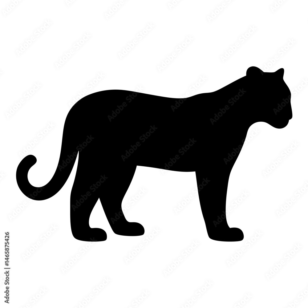 Fototapeta premium Silhouette of a Powerful Panther Walking, a Symbol of Grace and Strength