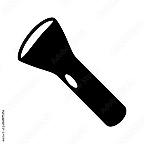 Silhouette of a flashlight illuminating the darkness with potential and clarity