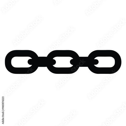 Simple vector illustration of three chain links in black on white background
