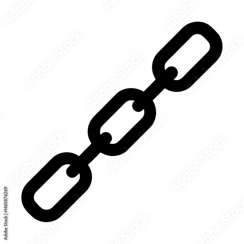 Simple black and white chain links illustration on a white background