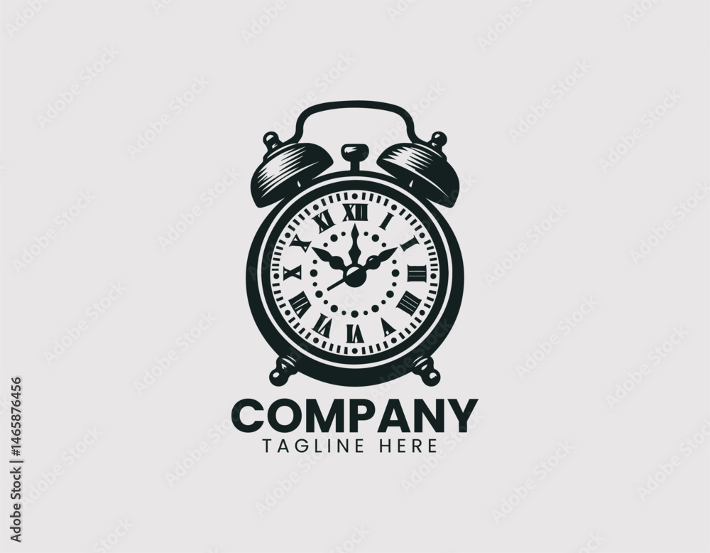 Retro Design Classic Alarm Clock Vector Logo Design, Vintage Style Classic Alarm Clock Logo Vector Retro Design Classic Alarm Clock Vector Logo Design, Vintage Style Classic Alarm Clock Logo Vector