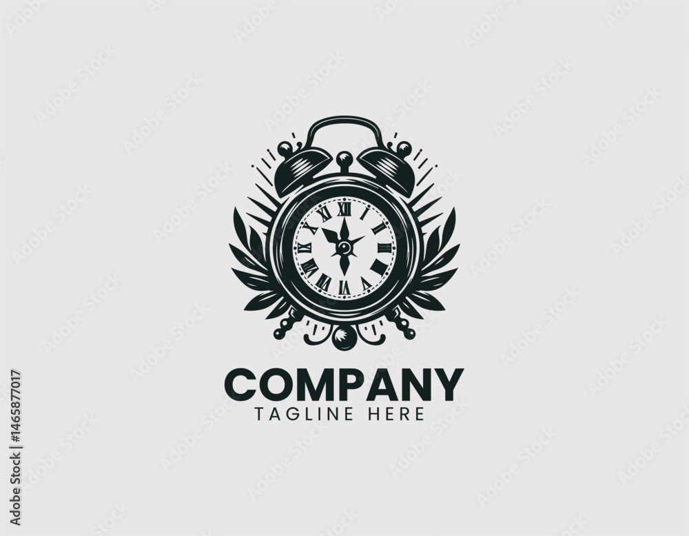Retro Design Classic Alarm Clock Vector Logo Design, Vintage Style Classic Alarm Clock Logo Vector Retro Design Classic Alarm Clock Vector Logo Design, Vintage Style Classic Alarm Clock Logo Vector