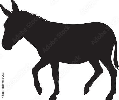 Onager Wild Donkey Vector Silhouette