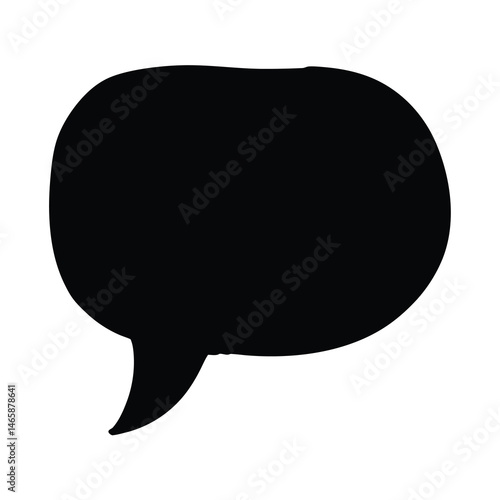 Black speech bubble icon representing communication, dialogue, and conveying messages effectively