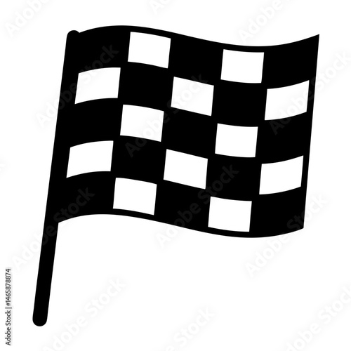 A symbolic checkered flag waving in the wind signifies victory and achievement