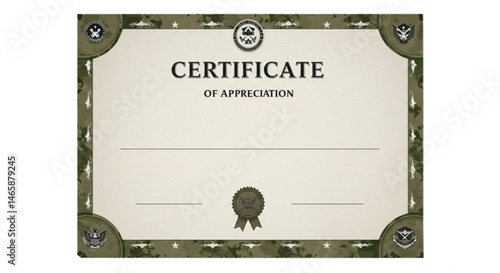Editable certificate of appreciation for military service

