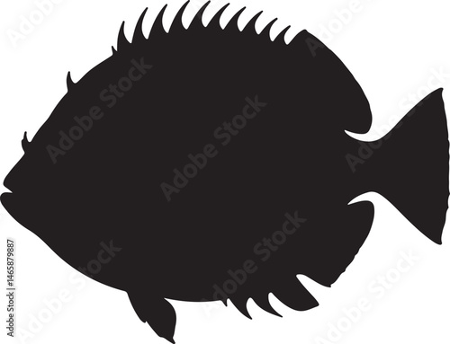 Pacific Spiny Lumpsucker Vector Silhouette