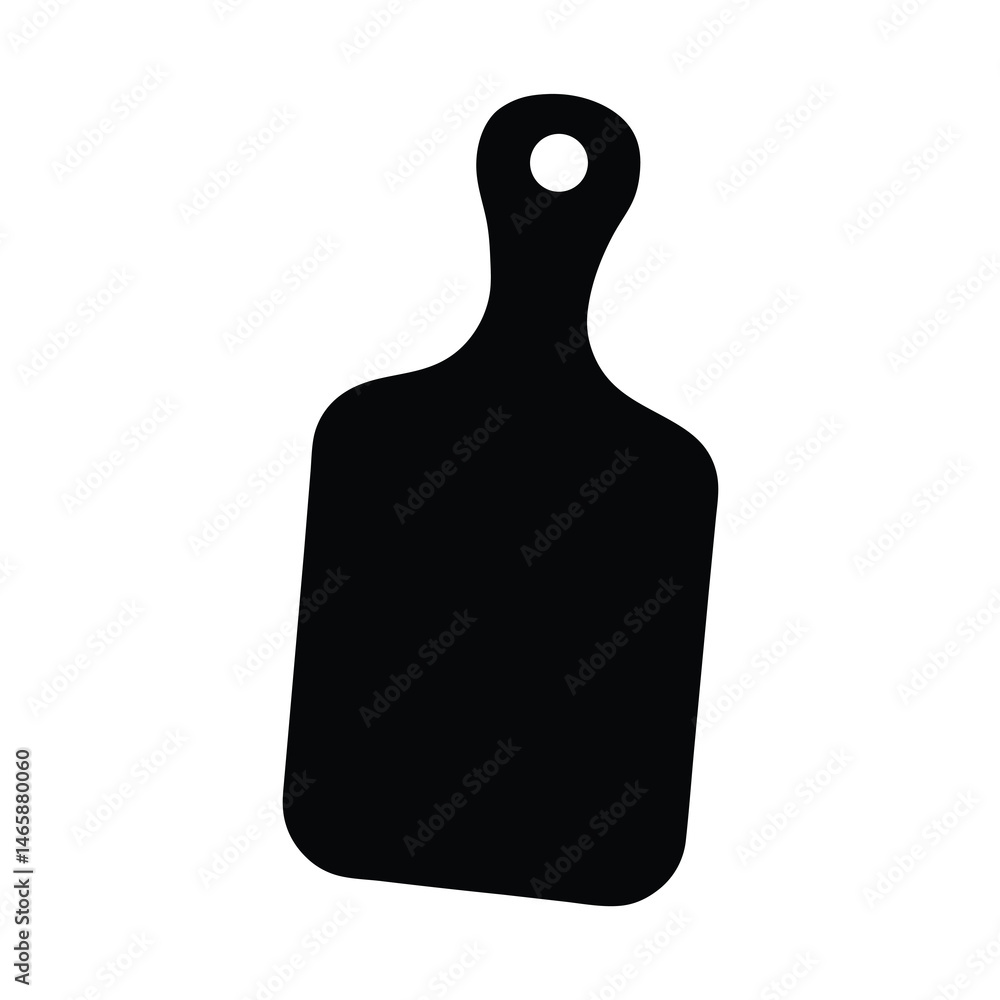 Fototapeta premium Simple black silhouette illustration of a classic wooden kitchen cutting board