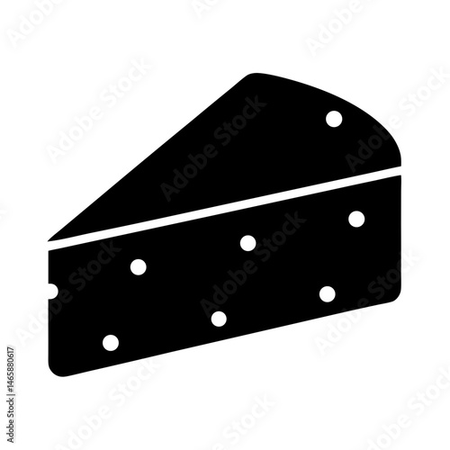 Black and White Vector Illustration of a Slice of Swiss Cheese